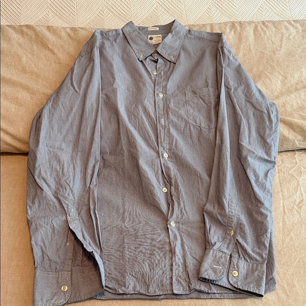 J. Crew Men's Blue Button-Down Shirt